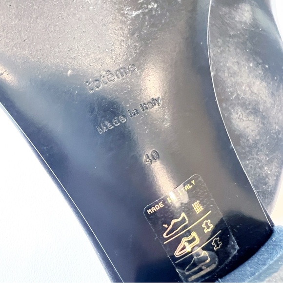 Toteme Pearl Embellished Black Satin Sandals 40 - Picture 12 of 12